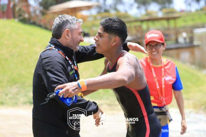 Iván Sciacca junto a David Farinango en los últimos Juegos Bolivarianos en Perú.