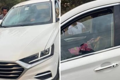 La mujer se encontraba dentro de este vehículo.