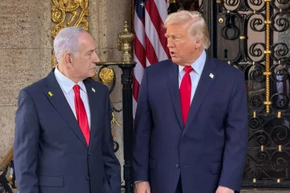 Donald Trump, Presidente de Estados Unidos, en compañía de Benjamín Netanyahu, primer ministro de Israel.