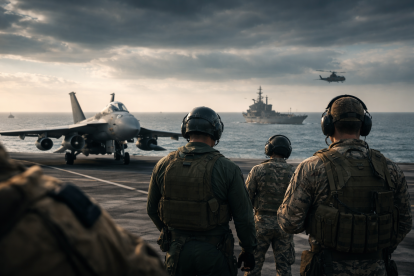 Patrullaje aéreo y naval sobre el océano Pacífico, en una imagen referencial que ilustra la advertencia emitida por Estados Unidos ante actividades militares en la región.