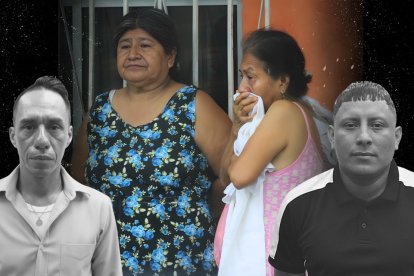 Piedad Villao (vestido rosa) esperaba a su hijo Hugo Baque Villao para merendar cuando se registró la balacera.