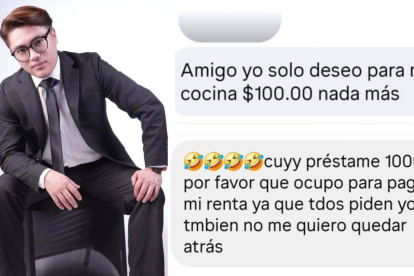 Mauricio Altamirano conocido como El Cuy mostró los mensajes en los que le solicitan dinero.