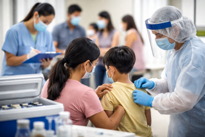 Recreación de refuerzo de vacunación como medida preventiva ante el riesgo regional de sarampión.