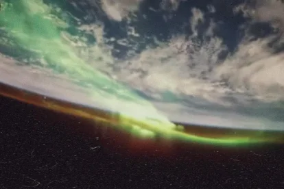 Las auroras boreales fueron grabadas desde la Estación Espacial Internacional.