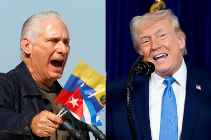 El presidente de Cuba, Miguel Díaz-Canel (i) y a su homólogo de Estados Unidos, Donald Trump.