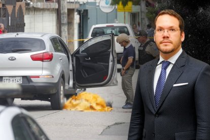 El cadáver de Trevor John Harding Borja, de 43 años (foto), yacía en el suelo. Intentó escapar de los atacantes. El contador quedó detrás del carro.