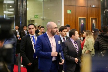 El presidente de la Judicatura, Mario Godoy, durante su juicio político en la Asamblea Nacional.