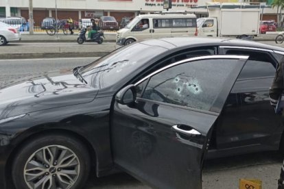 En este vehículo se encontraba Óscar Jiménez cuando fue atacado.