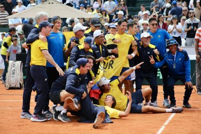 La emoción del equipo tricolor tras la gran victoria sobre Australia.
