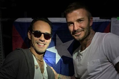 Marc Anthony se ha relacionado con la familia Beckham desde hace más de una década.