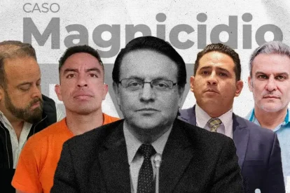 El juez penal de Pichincha, Geovanny Freire, instaló la audiencia de vinculación contra los cabecillas de Los Lobos en el caso Magnicidio FV