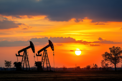 Ecuador vs. Chevron: imagen referencial de silueta de bombas extractoras de petróleo.