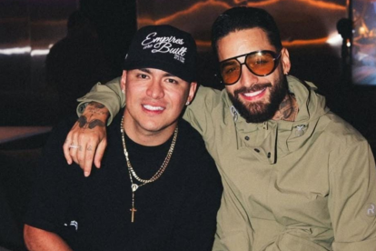 Yeison Jiménez y Maluma durante la grabación de su canción.