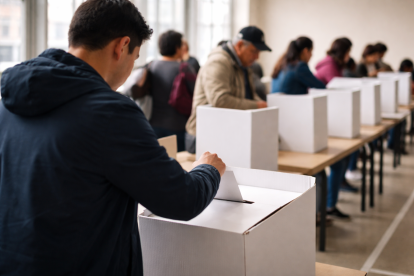 Recreación visual de una jornada de votación en Ecuador, en referencia a las elecciones seccionales de 2027 aprobadas por el CNE.