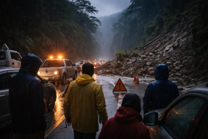 Estado de las vías en Ecuador. imagen recreada para estos días de carnaval.