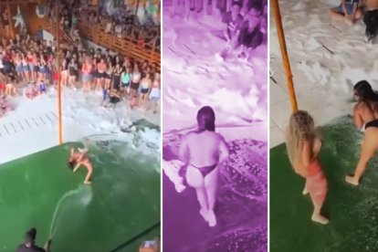 Dos de las concursantes que hacían su baile combinado con erotismo sin importarles que entre los espectadores había niños.