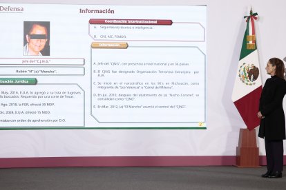 Claudia Sheinbaum, presidenta de México, habló  en Palacio Nacional de la Ciudad de México (México) sobre la muerte de Nemesio Oseguera Cervantes, alias El Mencho.