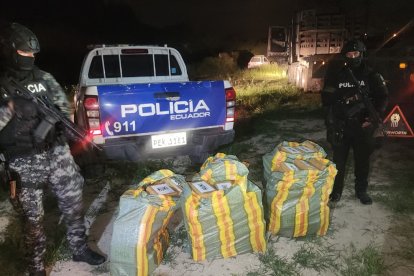 Las sustancias ilícitas estaban almacenadas en bloques y en sacos de yute