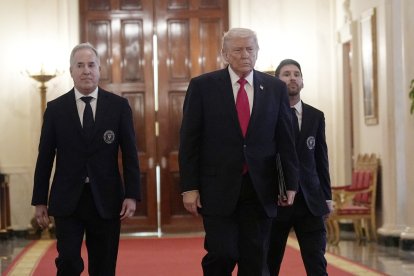 El primer mandatario de Estados Unidos lideró el homenaje al equipo Inter Miami.