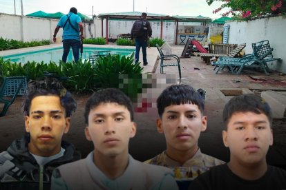 Policías y militares llegaron al lugar del ataque y acordonaron la escena. Sin embargo, las labores se complicaron por la presencia de decenas de personas que se concentraron en el sitio. Estas son 4 de los seis fallecidos.