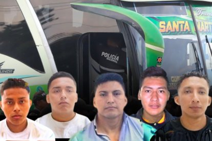 Las cinco víctimas se encontraban en el interior del bus.