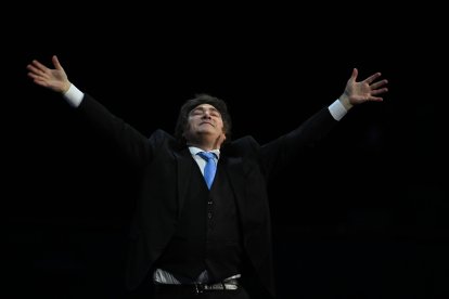 Javier Milei, durante una presentación en Madrid.