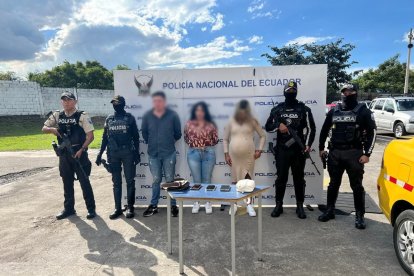 Los tres implicados fueron capturados en Tumbaco, entre ellos una embarazada.