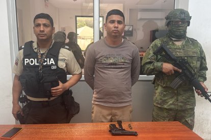 Brayan Macías Cedeño, alias 

La Perris, fue detenido en Santa Lucía.