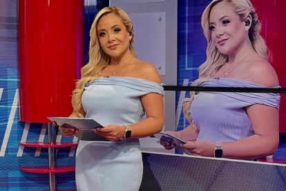 La reportera y presentadora de TC Televisión, Cynthia Naveda.