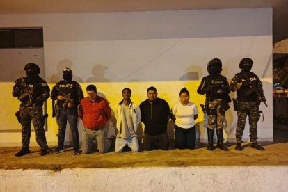 Los cuatro detenidos fueron presentados por la Policía.