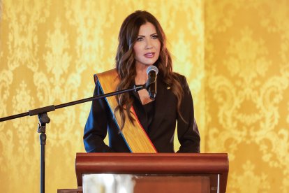 Kristi Noem estuvo en el Palacio de Carondelet el pasado 25 de marzo como enviada del Gobierno de Estados Unidos, en el marco del Escudo de las Américas, una iniciativa que lucha contra el narcotráfico y el crimen organizado.