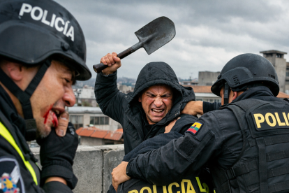 El sujeto fue retenido luego de que atacara los gendarmes.