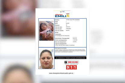 Alerta Emilia por una menor en Pasaje: el afiche de búsqueda.