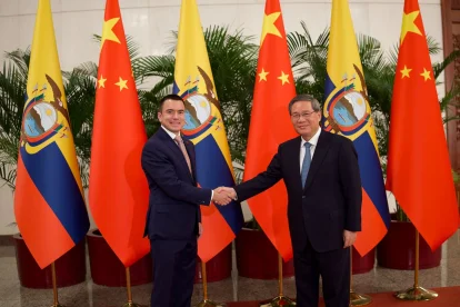 Daniel Noboa durante su visita oficial a China en junio de 2025.