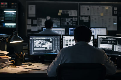 Recreación IA de un entorno de análisis científico, en línea con reportes sobre investigadores muertos o desaparecidos en EE. UU.