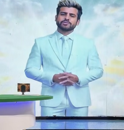 Captura del programa Buenos Muchachos, cuando recrearon al presentador Efraín Ruales con IA