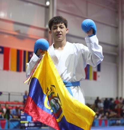Jaykel Bucaram logró el oro número 15 en karate kumite -65 kilogramos.