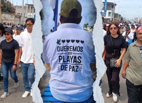 Marcha en cantón General Villamil (Playas)