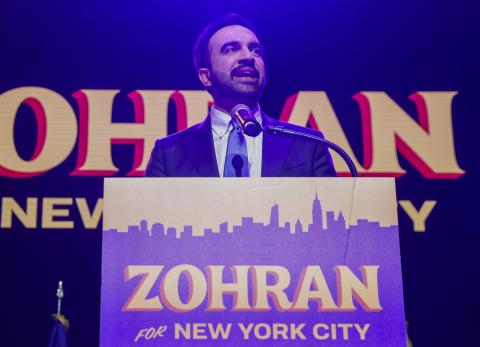 Zohran Mamdani fue elegido como alcalde de Nueva York el 4 de noviembre de 2025.