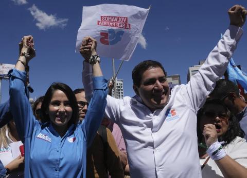 Luisa González y Andrés Arauz