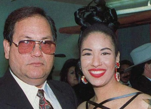 Abraham Quintanilla con su hija Selena