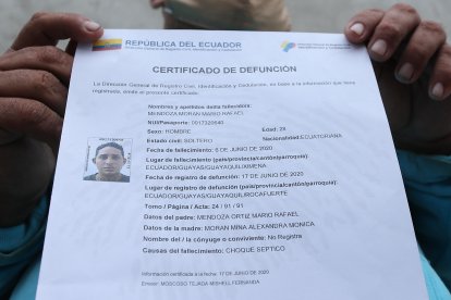 El certificado de defunción indica que mencionó de un choque séptico.