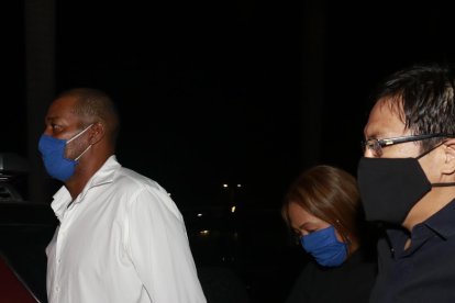 Amigos del fútbol que llegaron a darle el adiós, Eduardo Tanque Hurtado y Luis Chino Gómez.