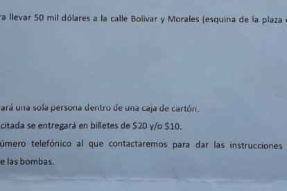 El documento fue recogido como parte de la evidencia.