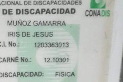 . Cuenta con un documento del Conadis, pero ya está caducado. Pero no le sirvió para nada.