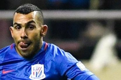 Carlos Tévez cuando vistió el Shanghai-Shenhua en el 2017.