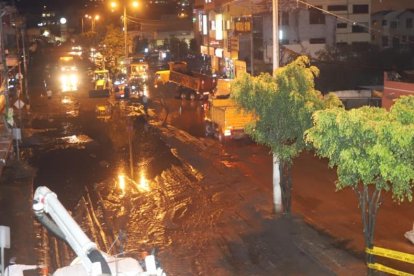 La inundación dejó varias casas afectadas en el sector.