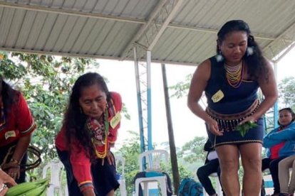 Las participantes mostraron cómo preparan algunas de las plantas.
