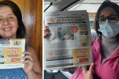 Cristina Vera Saltos (i) y Tatiana Chávez (d) felices por sus premios. ¡Tú puedes ser el siguiente!