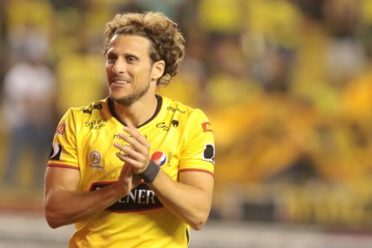 El delantero uruguayo animó la presentación de los Toreros en la Noche Amarilla de 2017.